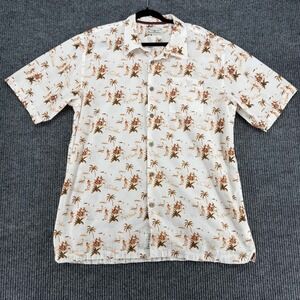 Honolua‎ Hawaiian Shirt Mens XXL HULA GIRLS Island White Aloha Button Up Cotton